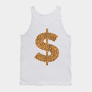 Leopard Print Dollar Sign Funny Graphic For Women, Teens & Girls Tank Top